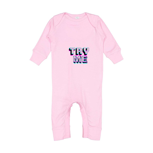 Rabbit Skins Infant Long Legged Baby Rib Bodysuit "Try Me"