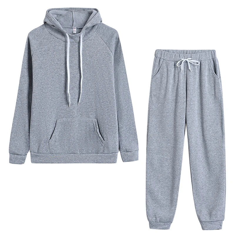 New Women's Tracksuit Autumn Winter Hooded Sweatshirt Suit High Quality