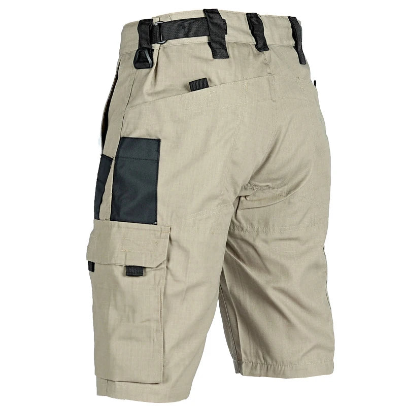 Summer Tactical Shorts Men Quick Dry Cargo Shorts Multi-Pocket Wear-Resistant Waterproof