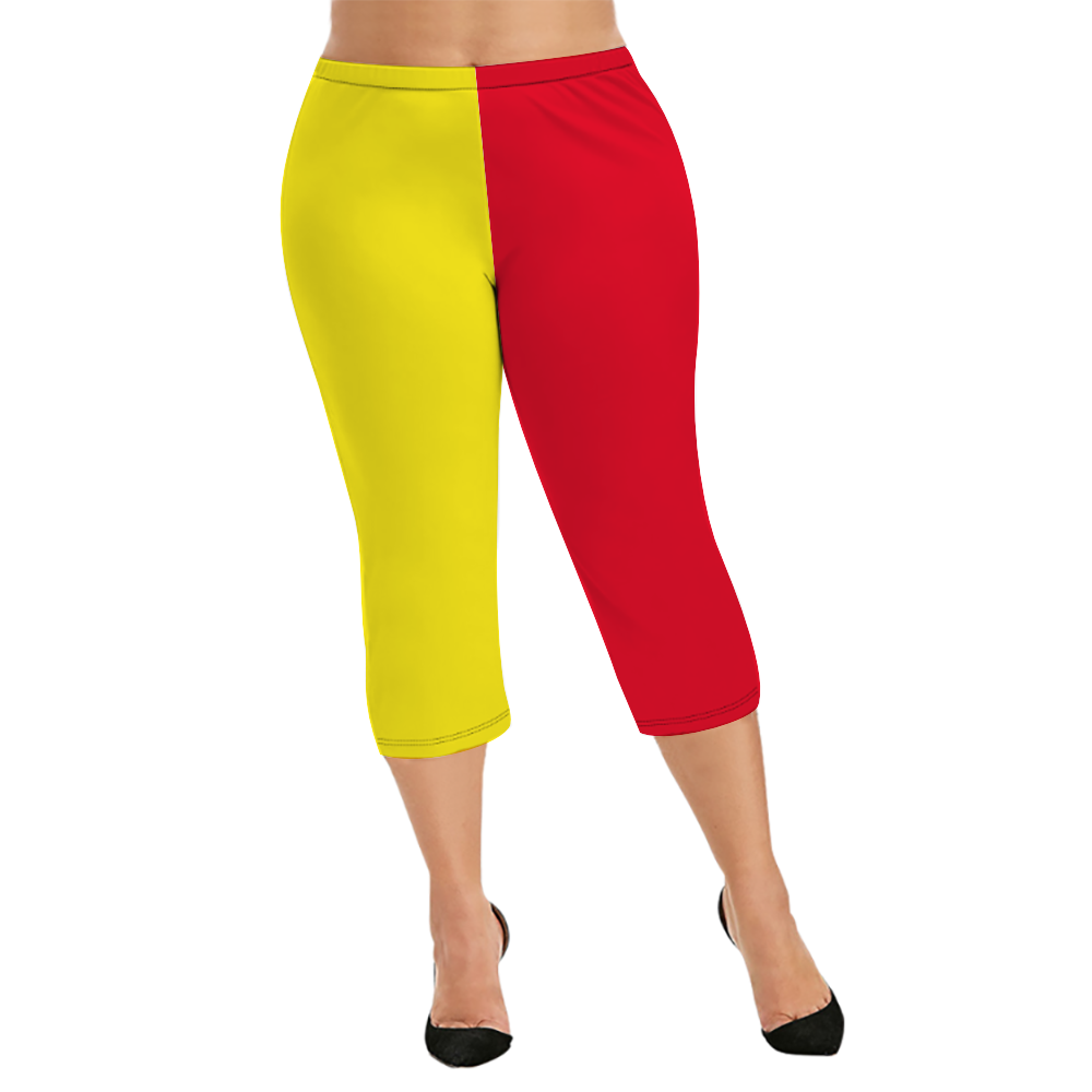 Custom Women's Capri Pants "Yellow and Red"