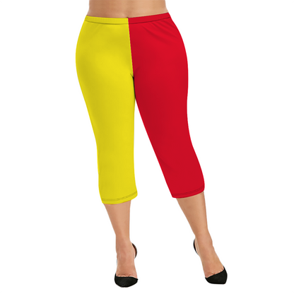 Custom Women's Capri Pants "Yellow and Red"