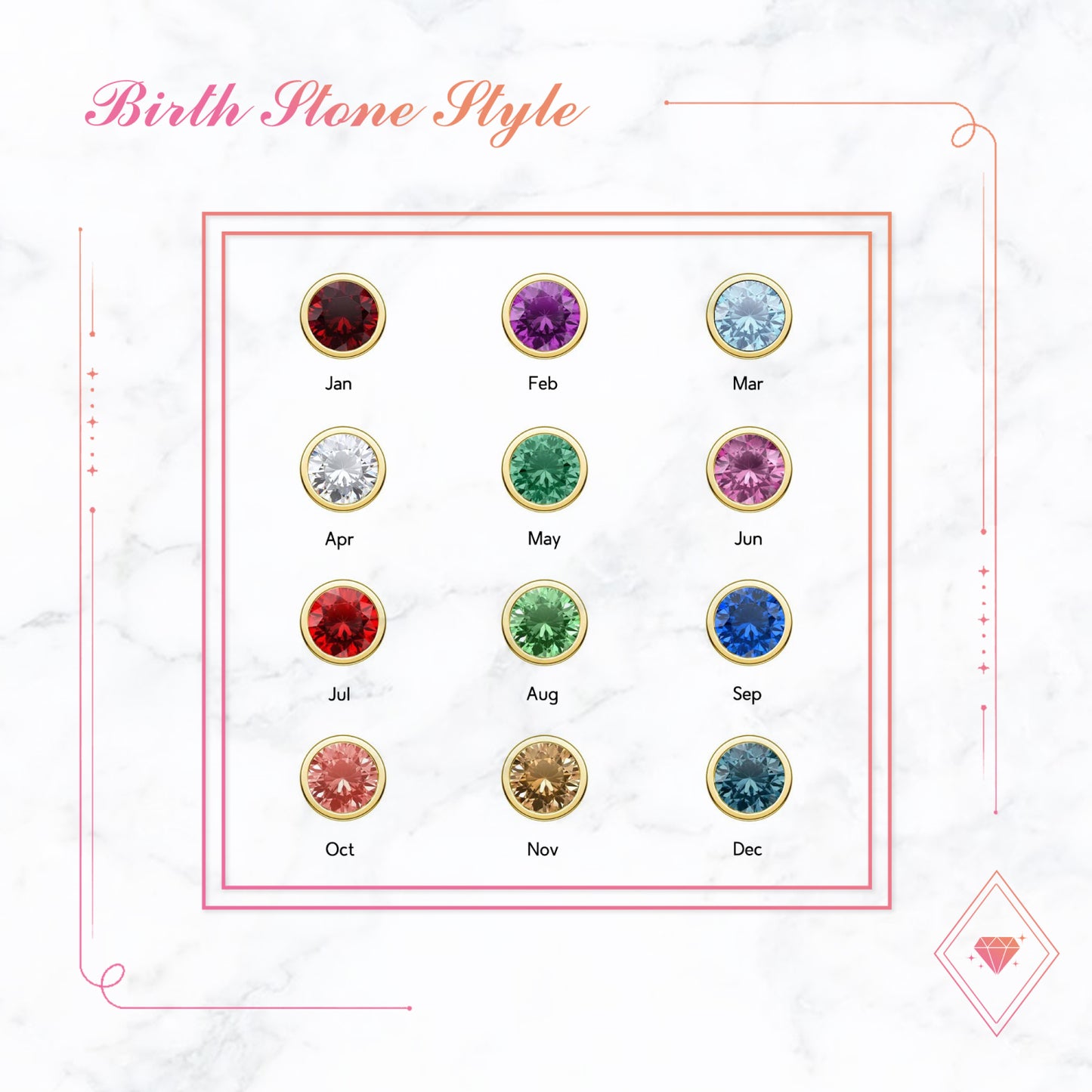 Personalised Birthstone Jewellery- 925Sliver