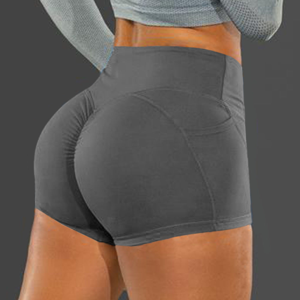 Solid Color Sporty Leggings With Pocket Lifts