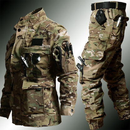 Camouflage Clothing Men's Autumn And Winter Suit Tear-resistant Fitness Shirt Labor Overalls