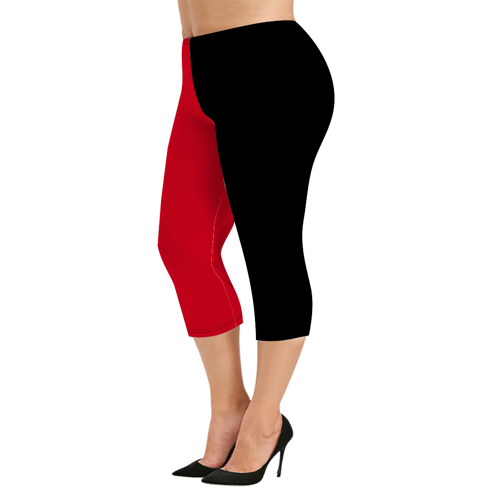 Custom Women's Capri Pants "Red and Black"