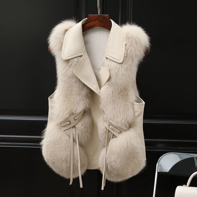 Fur Vest Short Coat Autumn And Winter New Patchwork