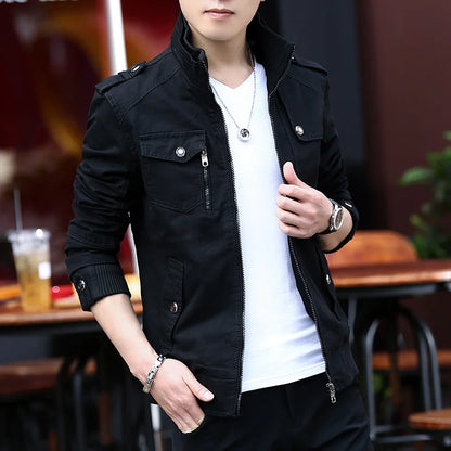 Men's Jacket Fashion Army Military Jacket Man Coats Bomber Jacket Stand Male