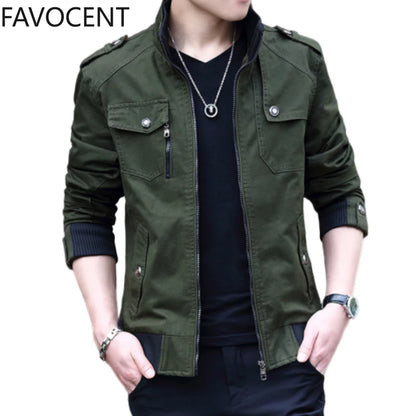 Men's Jacket Fashion Army Military Jacket Man Coats Bomber Jacket Stand Male