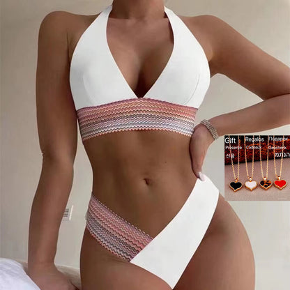 Women's Two-piece Swimsuit Solid Color Color Matching Bikini