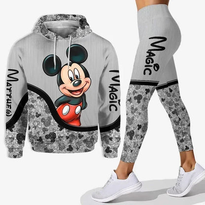 New Hello Kitty Legging Hoodie Set Disney Yoga Pants Sweatpants Women's