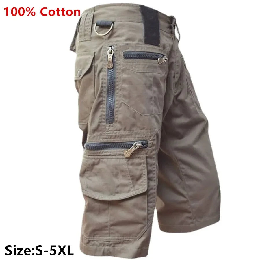 New Men's Military Cargo Shorts Summer Tactical Joggers Shorts Men 100% Cotton