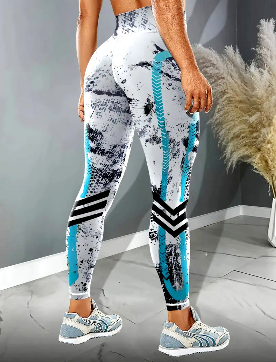 New Printed Sports Fitness High Waist Tight Yoga Pants