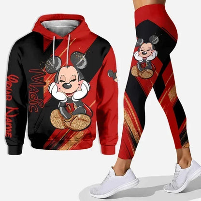 New Hello Kitty Legging Hoodie Set Disney Yoga Pants Sweatpants Women's