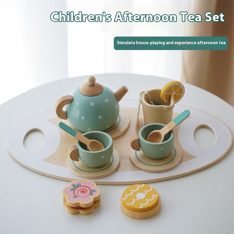 Wooden Children's Kitchen Toy Imitation Coffee Maker Playhouse Set