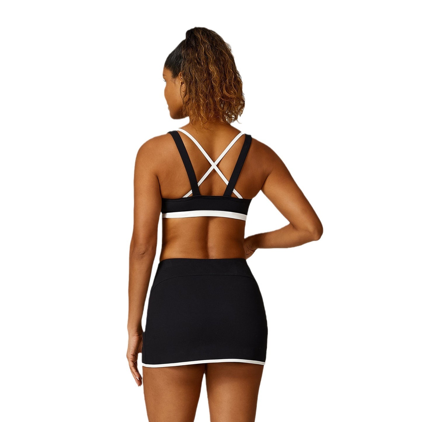 New European And American Underwear Peach Hip Raise High Waist Tennis Skirt Sports Underwear For Women