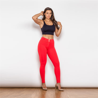 Shascullfites Melody Red Shaping Leggings Workout Booty Lifting Leggings Yoga Pants