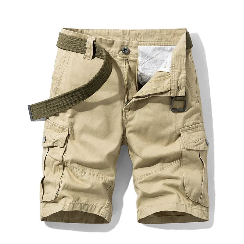 Summer Men's Baggy Multi Pocket Military Cargo Shorts Male Cotton