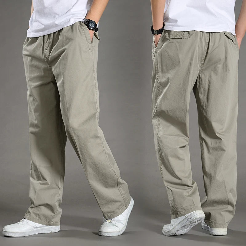 Men's Cargo Pants Summer Spring Cotton Work Wear New In Large Size 6XL Casual Climbing