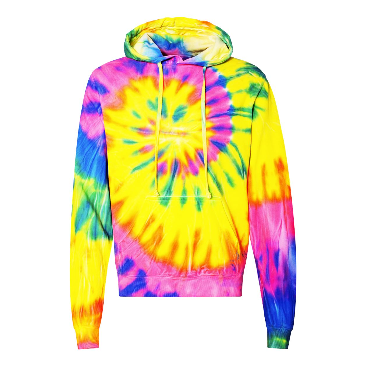 Dyenomite  Multi-Color Spiral Pullover Hooded Sweatshirt