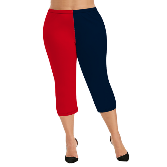 Custom Women's Capri Pants "Navy and Red"