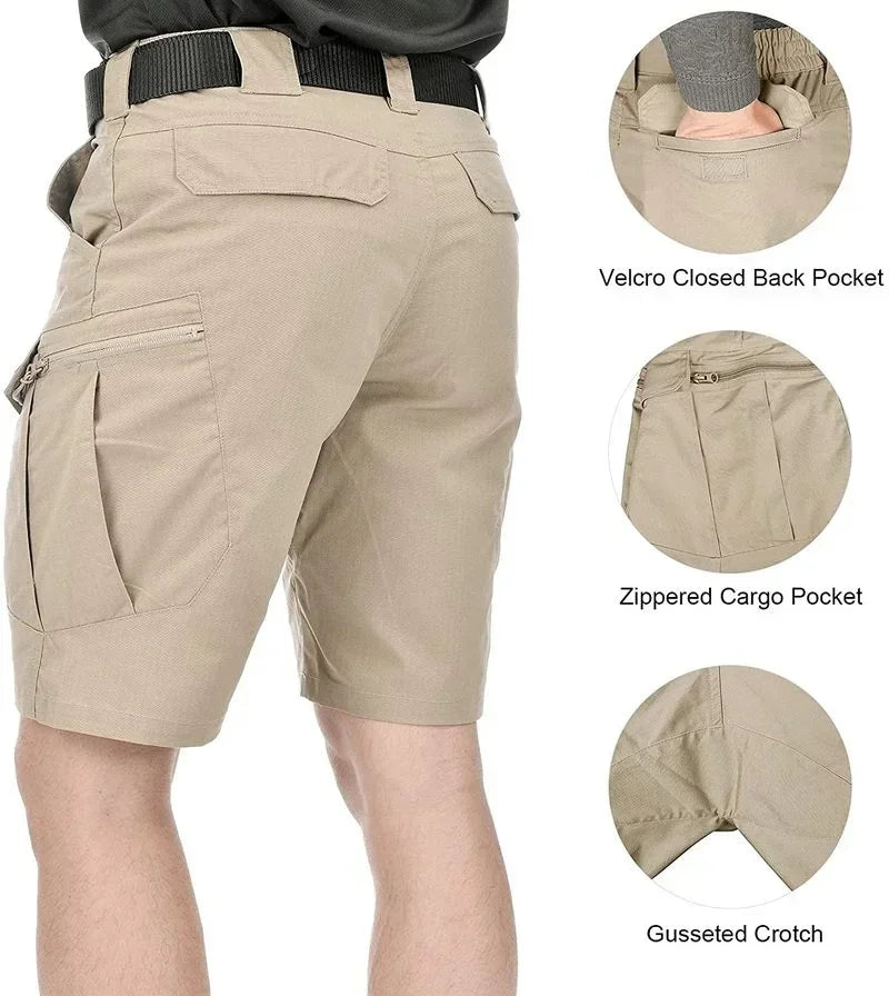 Including Belt Men Hunting Shorts Upgraded Waterproof Quick Dry Multi-pocket Short Pants