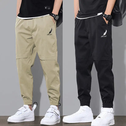 Men Cargo Pants Spring Autumn Casual Loose Elastic Outdoor Sports Trousers Male Slim Fit Casual