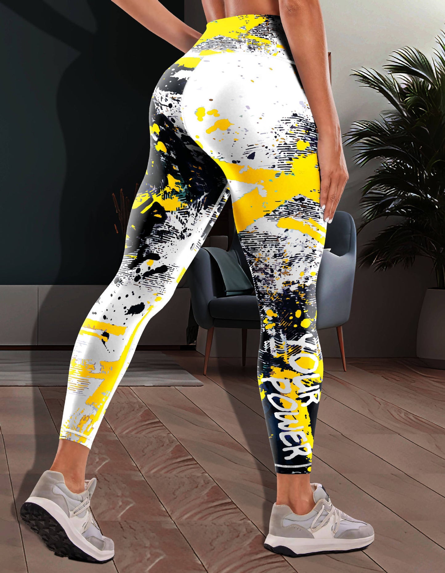 New Printed Sports Fitness High Waist Tight Yoga Pants