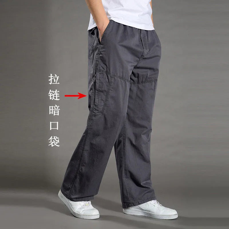 Men's Cargo Pants Summer Spring Cotton Work Wear New In Large Size 6XL Casual Climbing