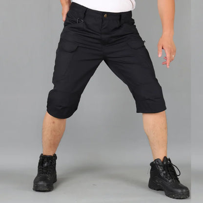 Summer Tactical Shorts Men Quick Dry Cargo Shorts Multi-Pocket Wear-Resistant Waterproof