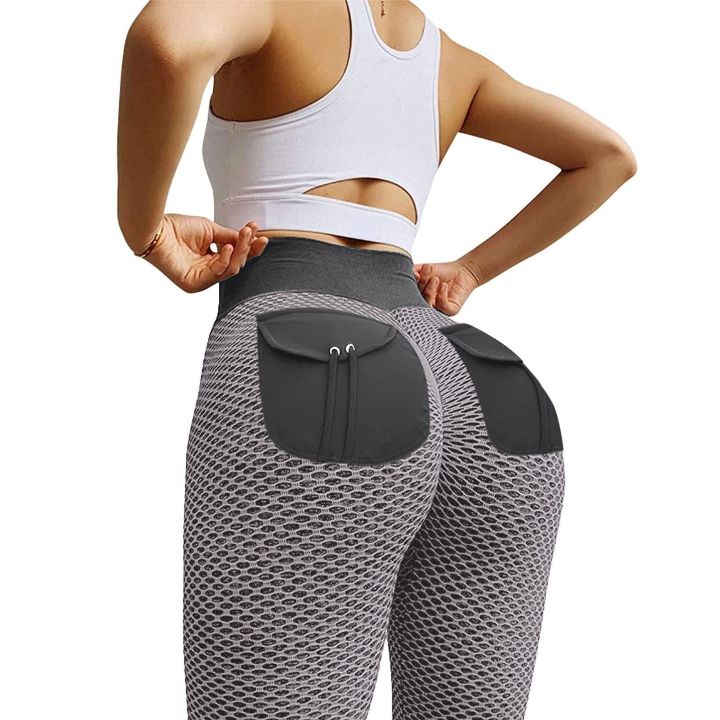 Honeycomb Yoga Pants Butt Pocket High Waist Hip-lift Sportswear