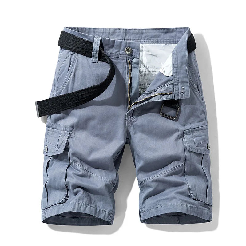 Summer Men's Baggy Multi Pocket Military Cargo Shorts Male Cotton