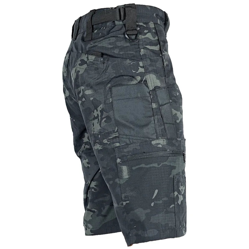 Summer Tactical Shorts Men Quick Dry Cargo Shorts Multi-Pocket Wear-Resistant Waterproof