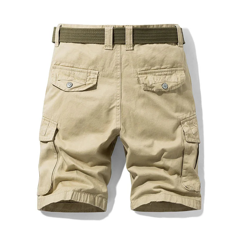 Summer Men's Baggy Multi Pocket Military Cargo Shorts Male Cotton