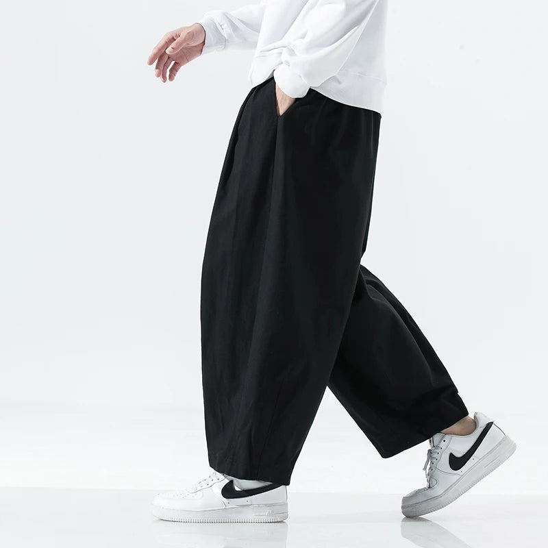 Streetwear Wide Leg Pants Men Fashion Men Trousers Loose Casual Baggy Jogging Sweatpants Male