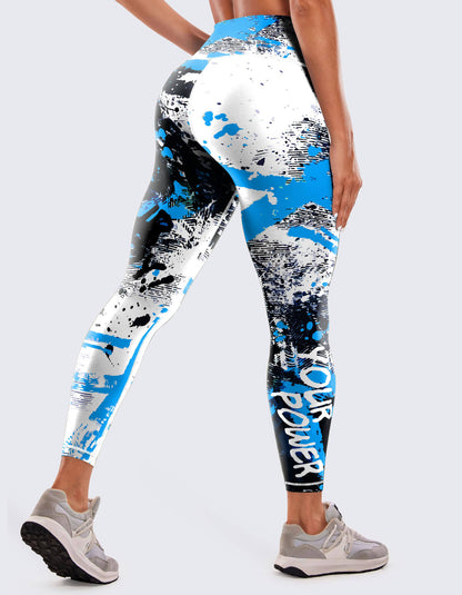 New Printed Sports Fitness High Waist Tight Yoga Pants