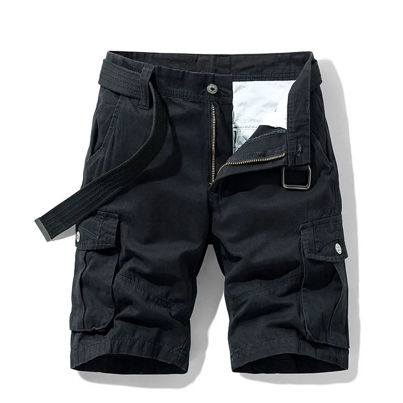 Summer Men's Baggy Multi Pocket Military Cargo Shorts Male Cotton