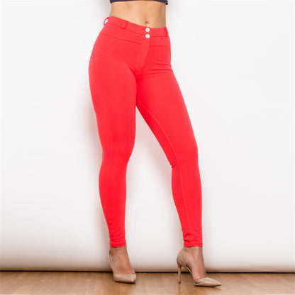 Shascullfites Melody Red Shaping Leggings Workout Booty Lifting Leggings Yoga Pants