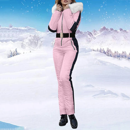 Winter Ski Suit For Women Warm Waterproof Snow Overalls Outdoor Sports Ski Jumpsuit One Piece