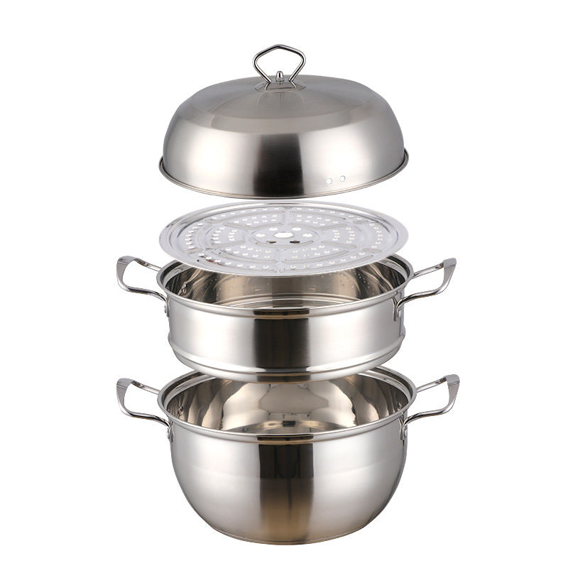 Stainless Steel Multi-layer Color Cooking Soup Dual-purpose Pot