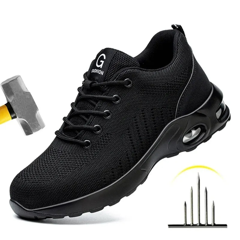 Air Cushion Work Safety Shoes For Men Women Breathable Work Sneakers Steel Toe Shoes Anti-puncture Safety Protective Shoe