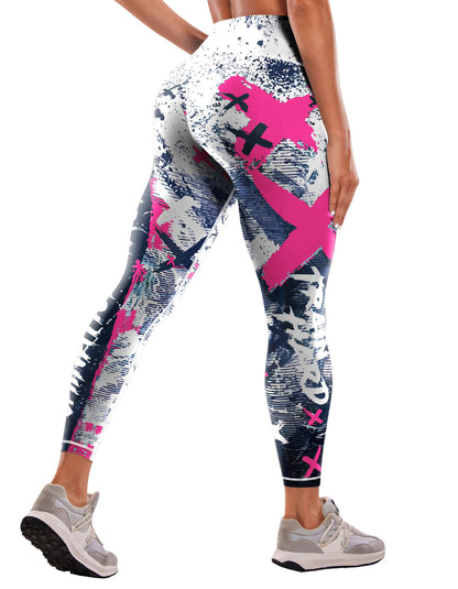 New Printed Sports Fitness High Waist Tight Yoga Pants