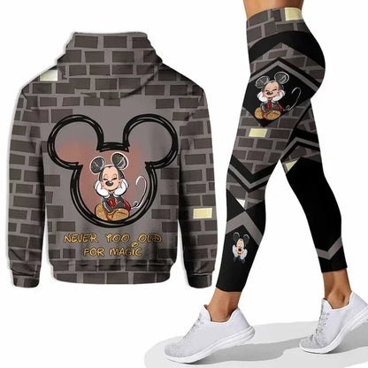 New Hello Kitty Legging Hoodie Set Disney Yoga Pants Sweatpants Women's