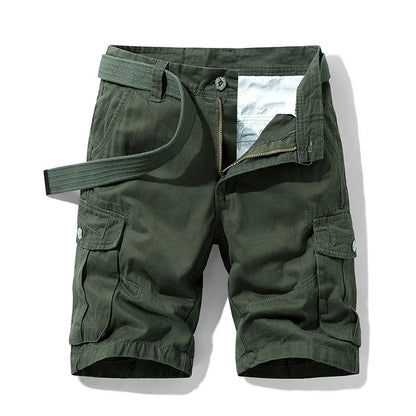 Summer Men's Baggy Multi Pocket Military Cargo Shorts Male Cotton