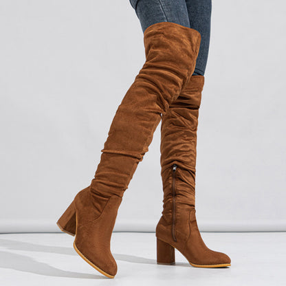 Women's Boots High-heeled Elastic Long Boots Over The Knee Boots