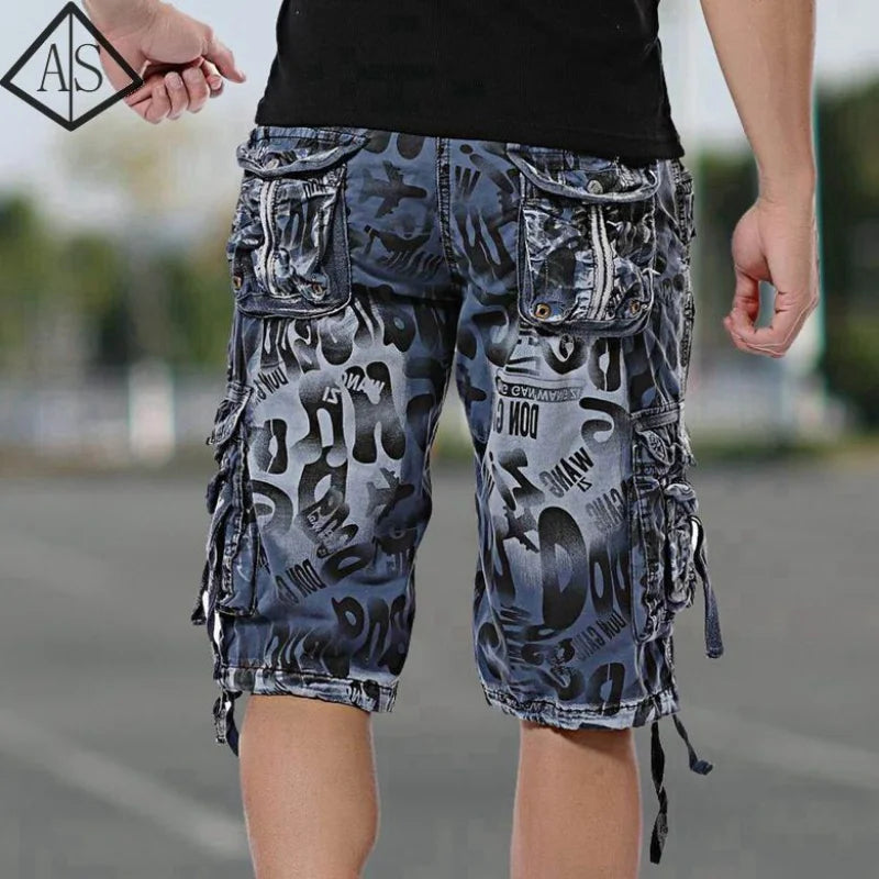 Hiking Camouflage Men's Cargo Shorts Camo Combat Male Bermuda Short Pants Homme